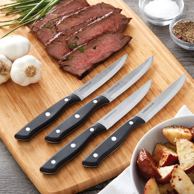 Farberware Classic Set of 4 4.5-Inch Full Tang Triple Riveted Steak Knife with Black Handle