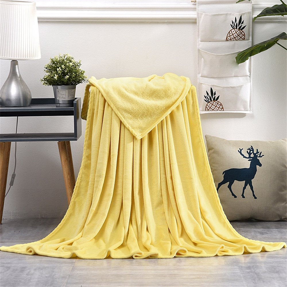 Super Soft Warm Solid Warm Micro Plush Fleece Blanket Throw Rug Sofa Bedding on Clearance