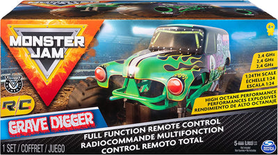 Monster Jam , Official Grave Digger Remote Control Monster Truck Toy, 1:24 Scale, 2.4 Ghz, for Ages 4 and Up