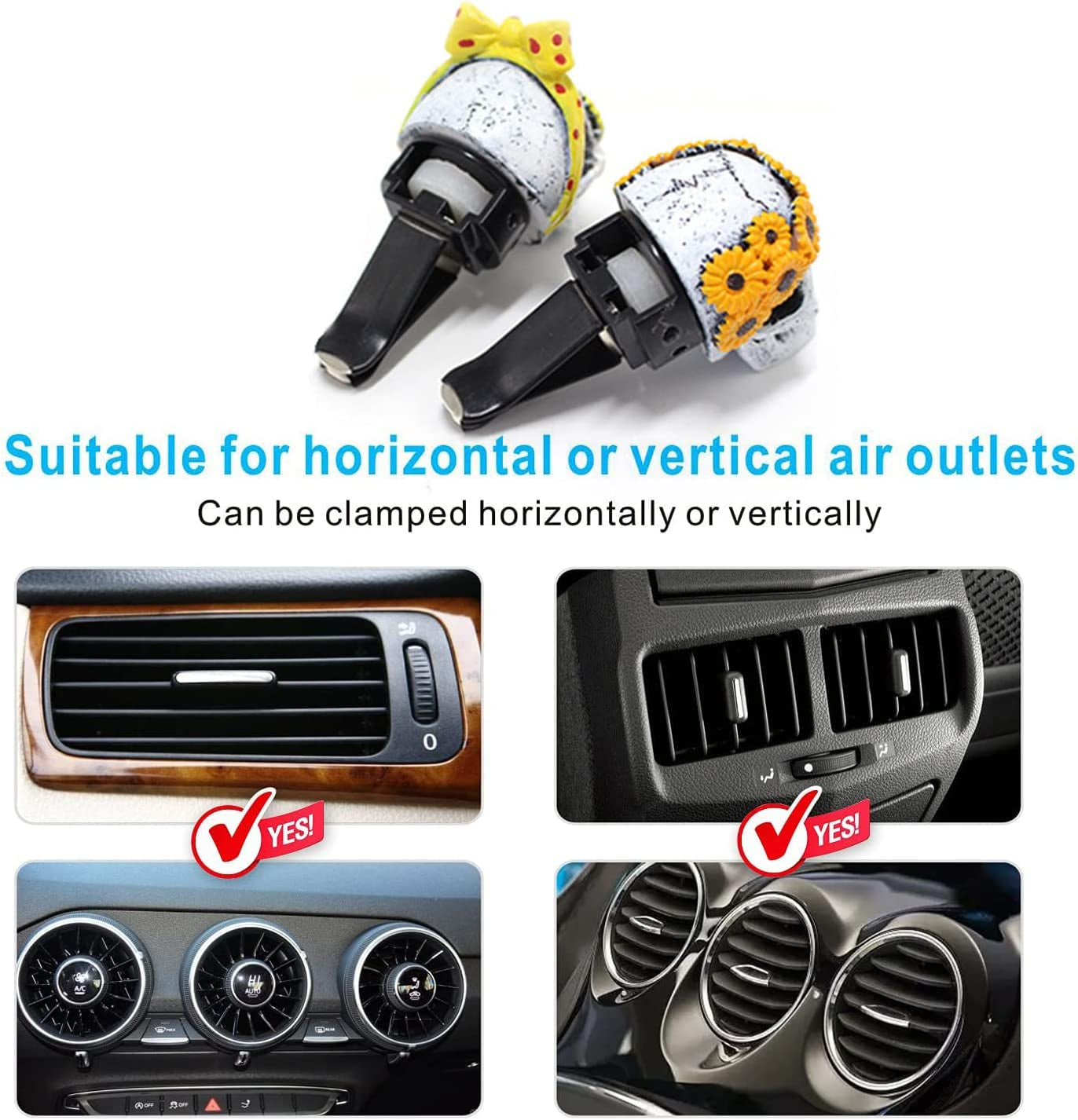 Cute Daisy Car Air Fresheners Vent Perfume Diffuser Clips