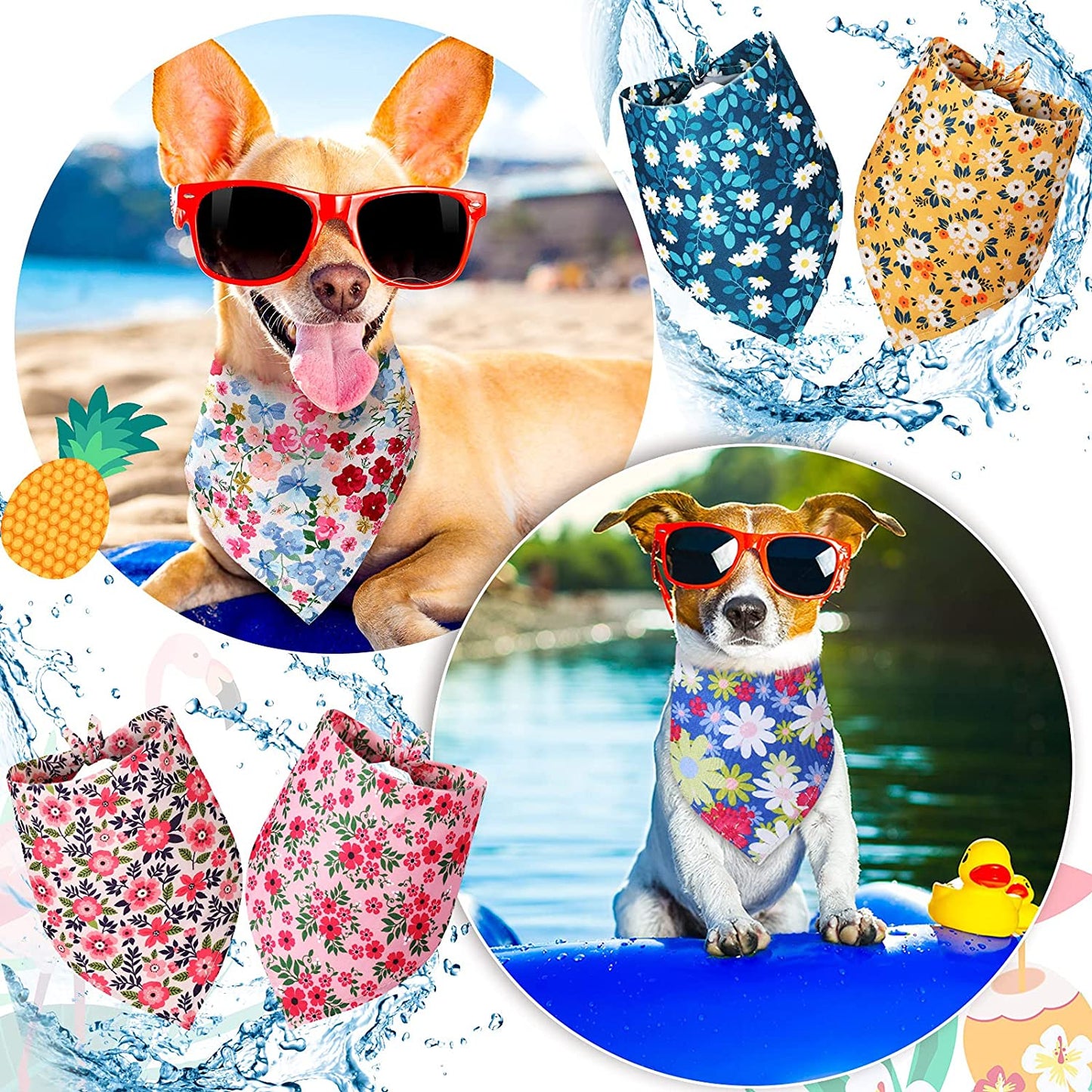 8 Pieces Summer Dog Bandanas 