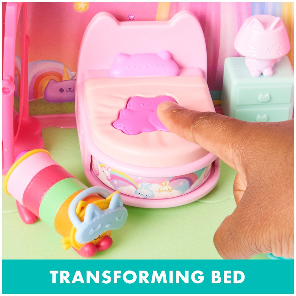 Gabby’S Dollhouse, Pillow Cat’S Sweet Dreams Bedroom Playset with Figure