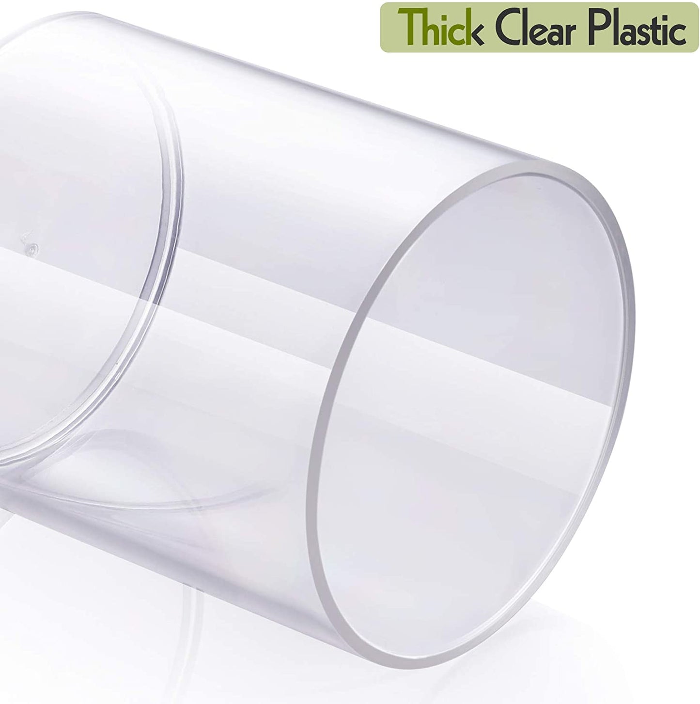 6 Pack Clear Plastic Apothecary Jar Set for Bathroom Canister Storage Organization