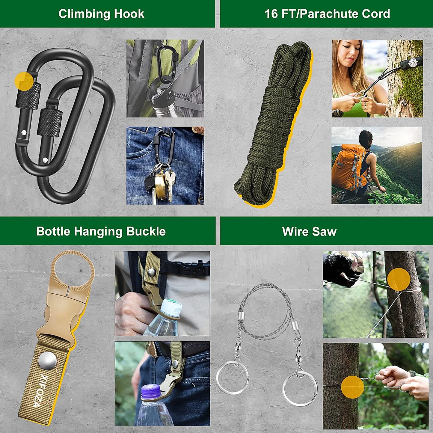 Survival Kits 27 in 1 Camping Accessories Tactical Gear Fishing Equipment for Camping Hiking Hunting Outdoor Adventure, Christmas Thanksgiving Day Birthday Gifts Idea