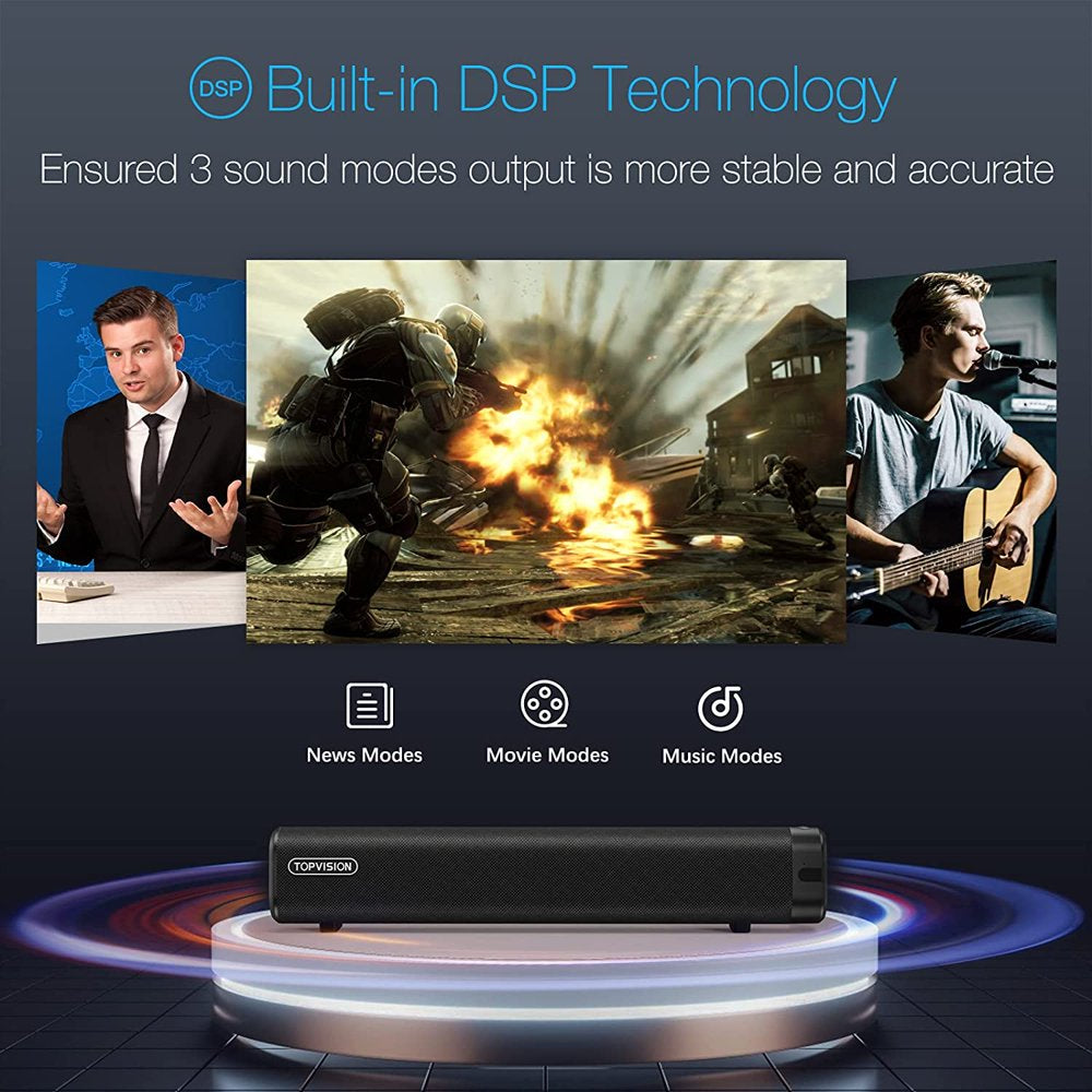 Subwoofer Sound Bar for TV, Wired & Wireless Bluetooth 5.0 3D Surround Speakers with Remote Control