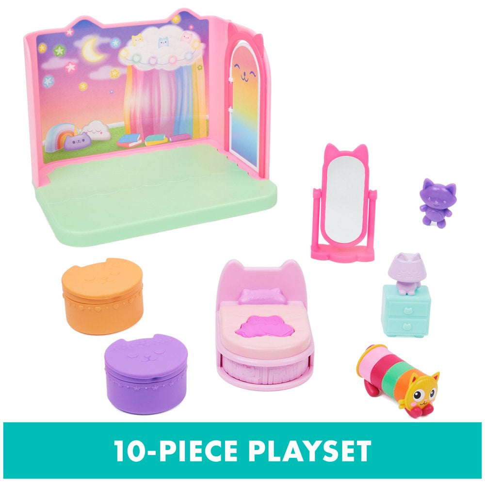 Gabby’S Dollhouse, Pillow Cat’S Sweet Dreams Bedroom Playset with Figure
