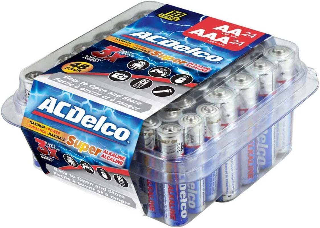 200-Count AA and AAACombo Pack Super Alkaline Batteries, 100-Count Each, 10-Year Shelf Life, Recloseable Packaging
