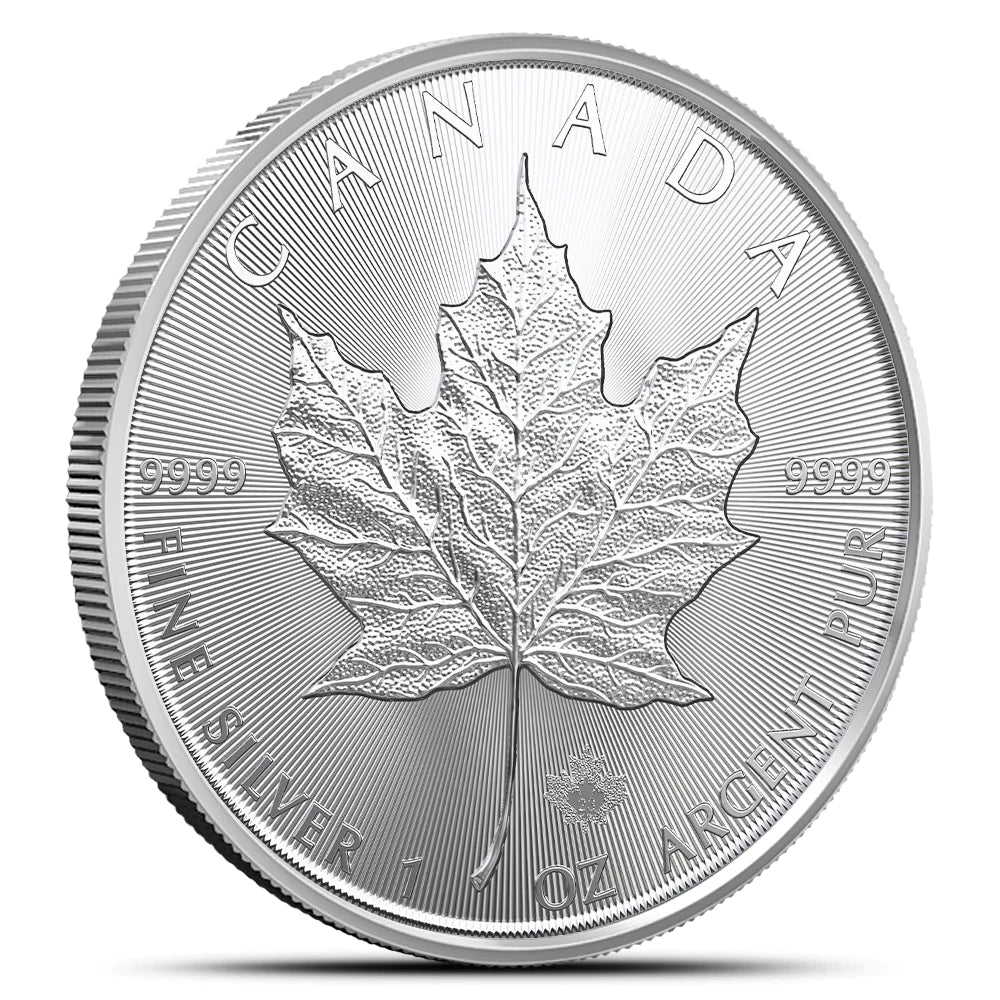 1 Oz Canadian Fine Silver Elizabeth II Maple Leaf Coin BU