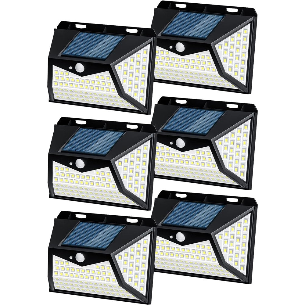 6 Pack Solar Outdoor Lights - 118 LED Motion Sensor Security Lights with 3 Lighting Modes