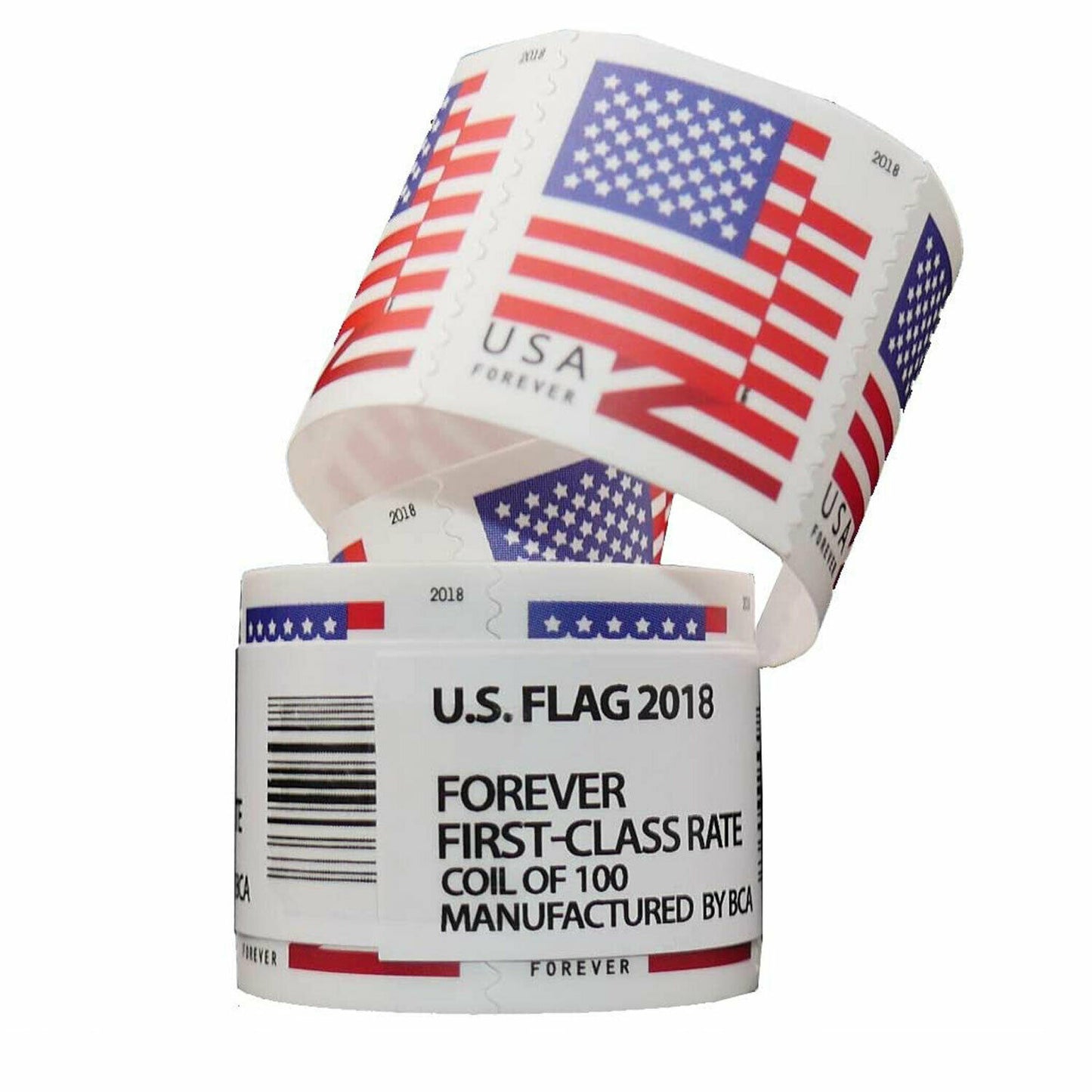 Forever Stamps 2018 US Flag USPS First Class Postage Stamps Coil of 100