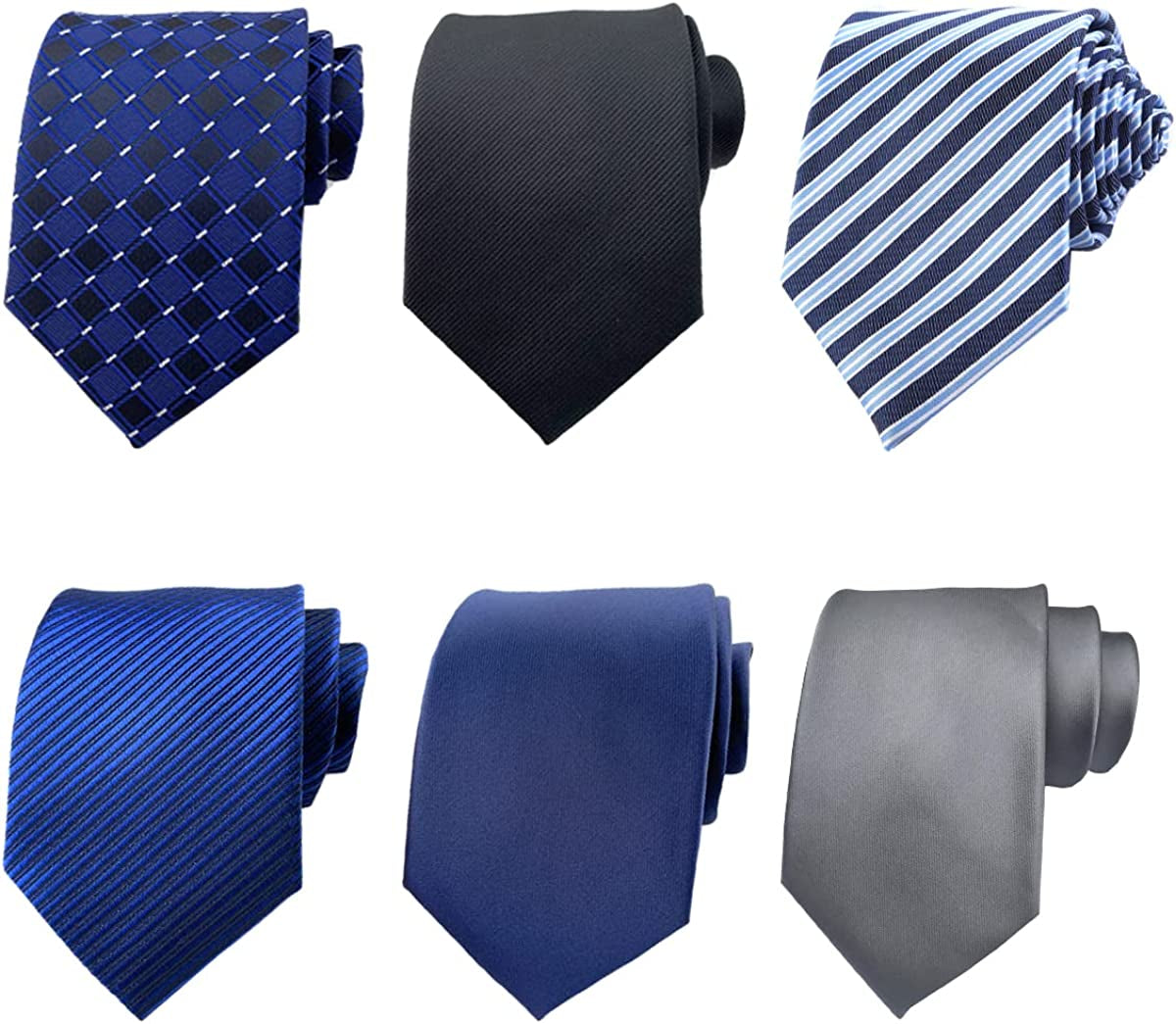 6 Pcs Men's Necktie Classic Silk Tie Woven Jacquard Neck Ties