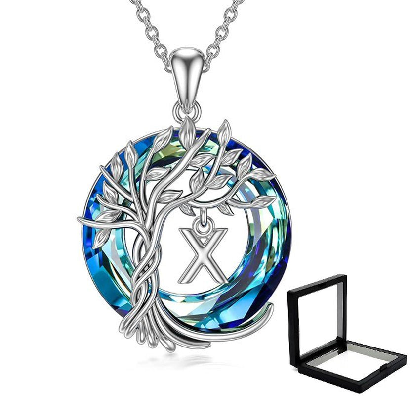 Tree of Life Necklace for Women with Initial Letter
