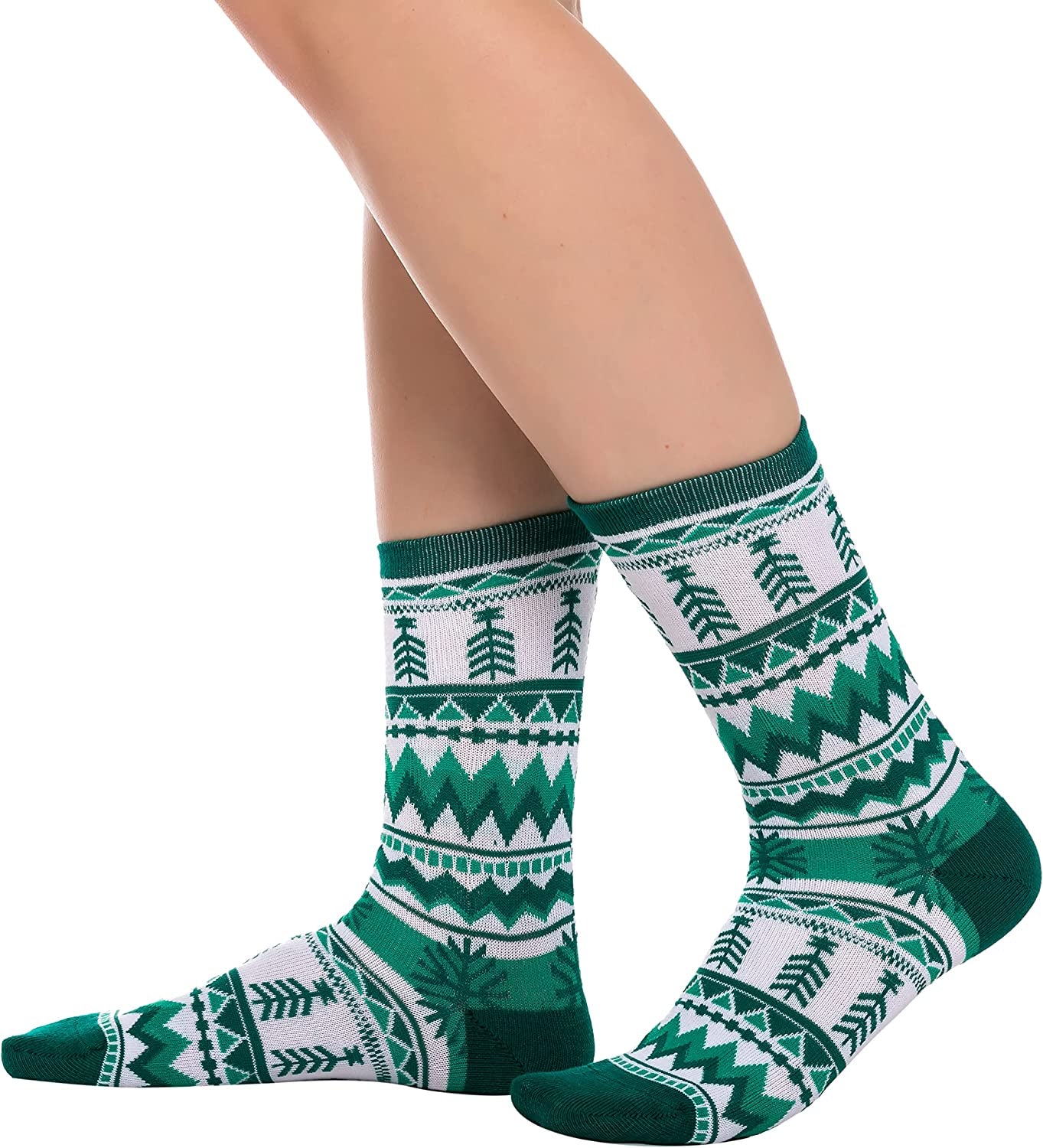 12 Pairs Christmas Cute Socks, Holiday Warm Soft Cotton Socks