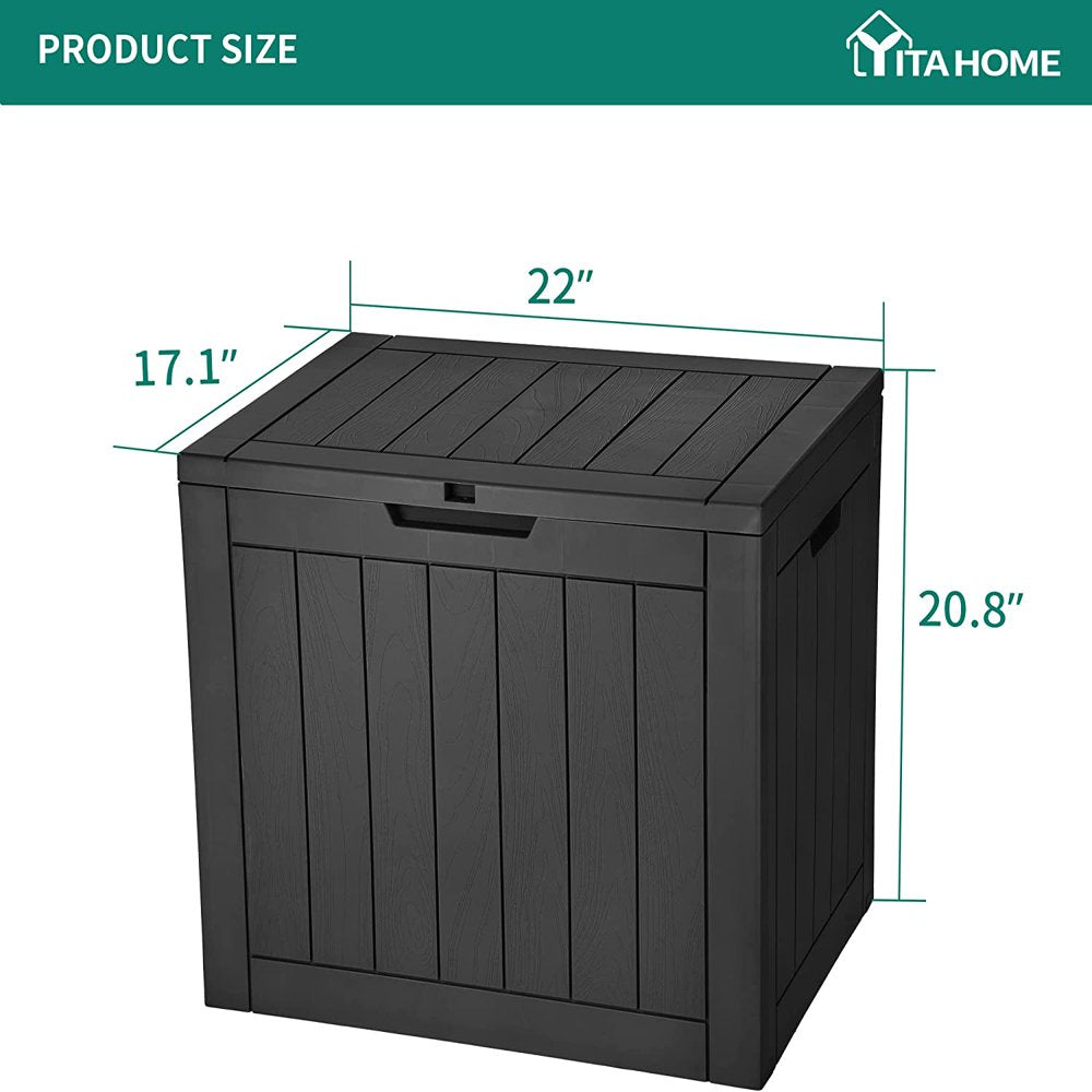 30 Gallon Deck Box, Outdoor Storage Box for Patio Furniture, Pool Accessories, Cushions, Garden Tools and Outdoor, Waterproof Resin with Lockable Lid and Side Handles