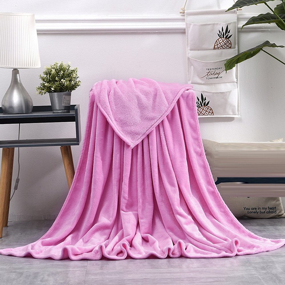 Super Soft Warm Solid Warm Micro Plush Fleece Blanket Throw Rug Sofa Bedding on Clearance