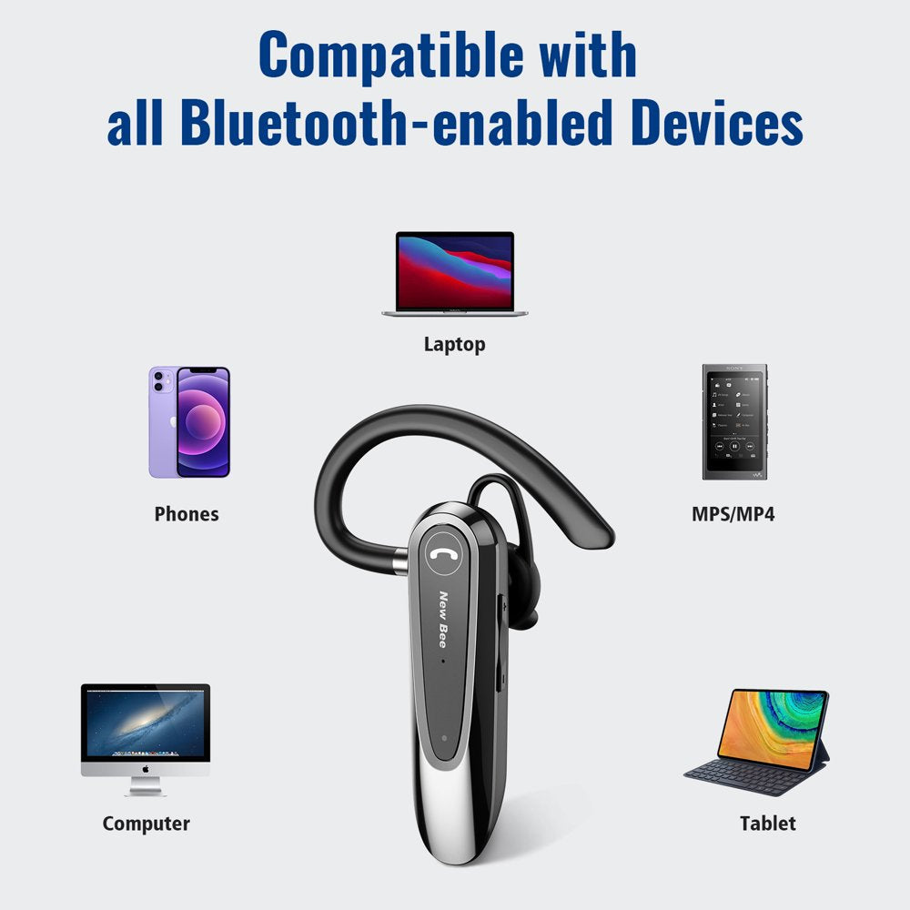 Bluetooth Headset W/Mic Wireless Earpiece In-Ear Business Earbuds for IOS Android Cellphone