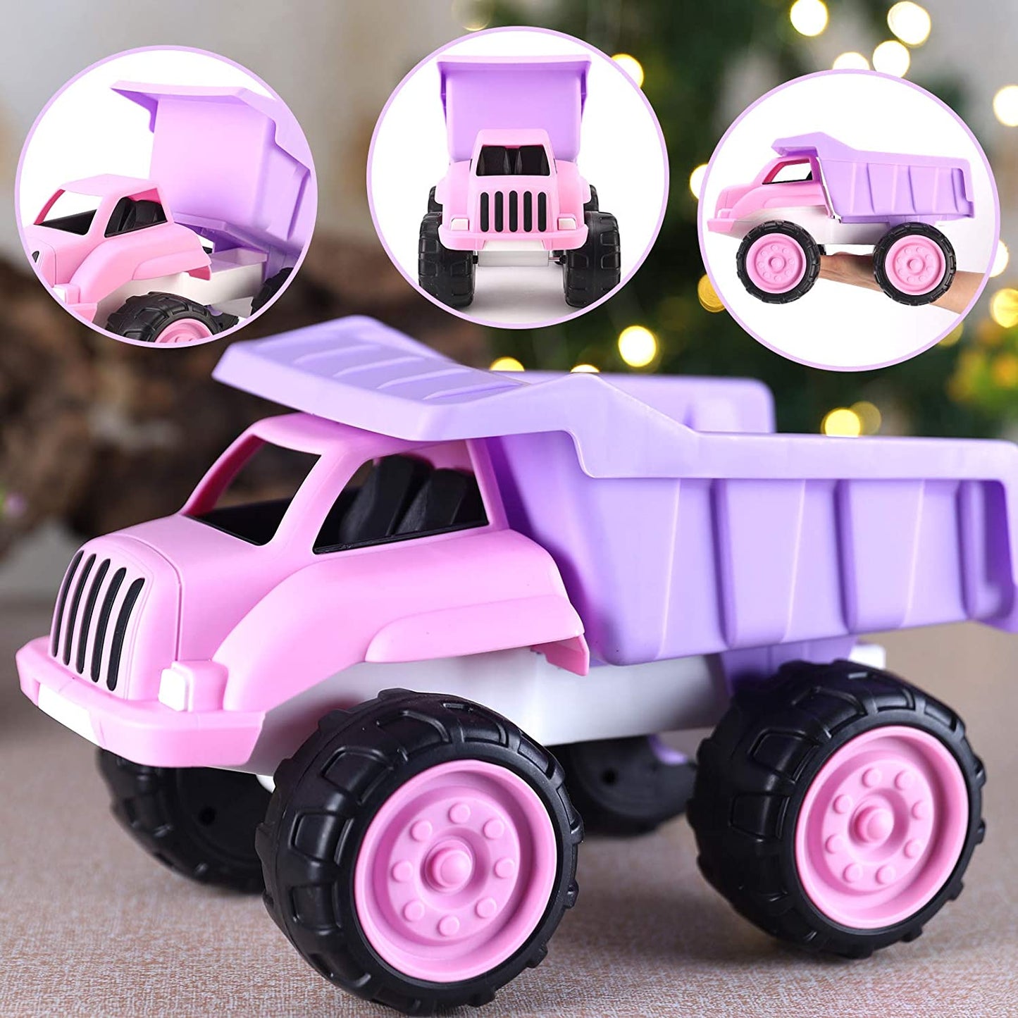 Big Plastic Dump Truck in Pink Color for Toddlers and Girls | Large Tilting Dump Bed Lorry | Free Play Toy Vehicle Indoors and Outdoors Imaginative Play