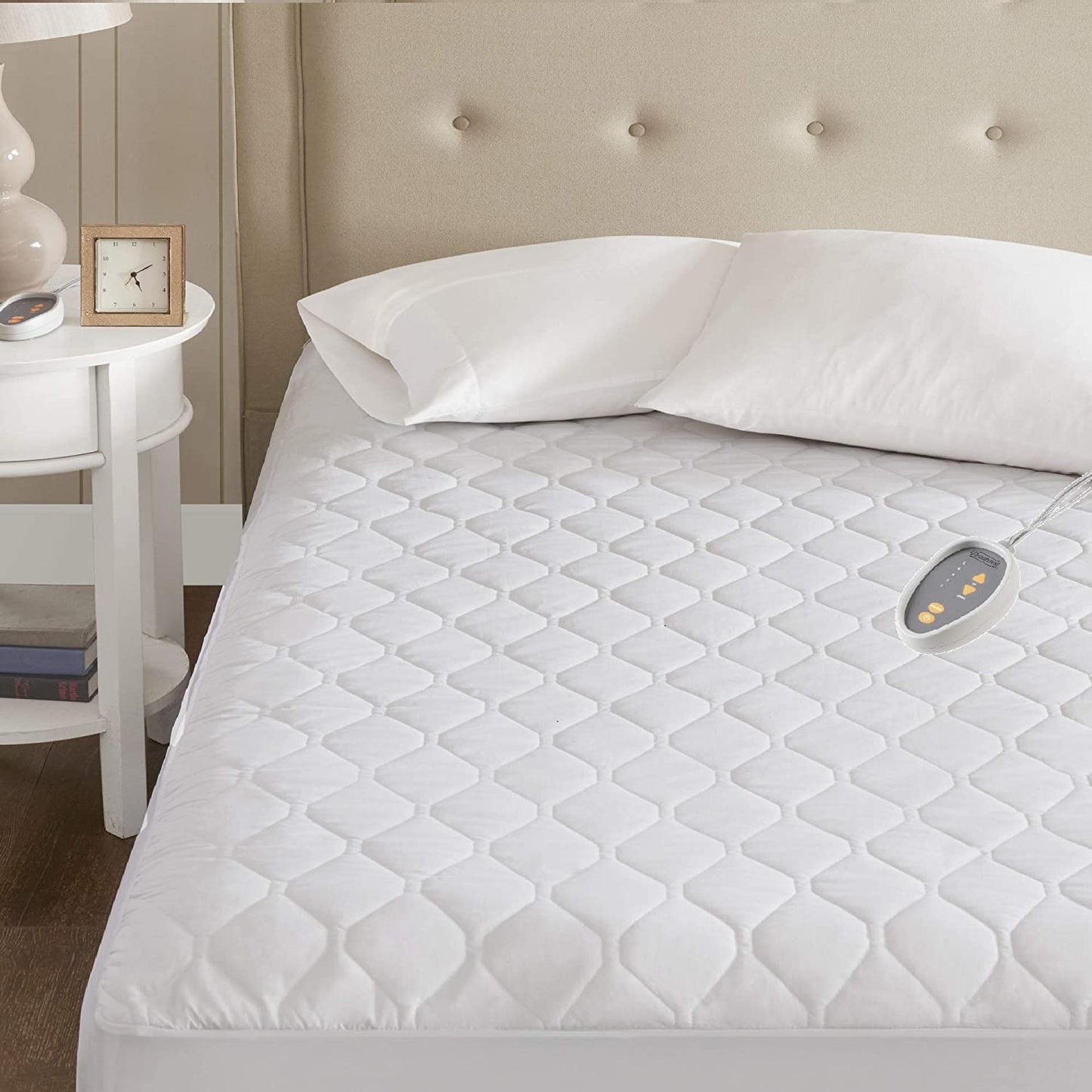 Beautyrest 3M Scotchgard Heated Mattress Pad - Electric Bed Warmer with 5 Heat Settings, 10 Hr Auto Shut off Timer, All around Elastic Deep Pocket, UL Certified, Machine Washable, White Full
