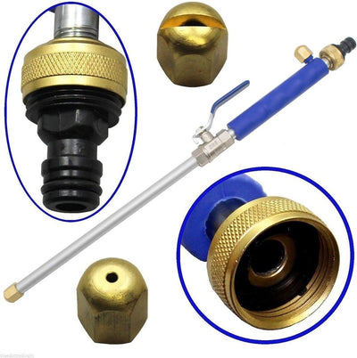 High Pressure Power Washer Wand, Watering Sprayer Cleaning Tool, Hydro Jet Water Hose Nozzle,Water Hose Wand Attachment Colour Blue