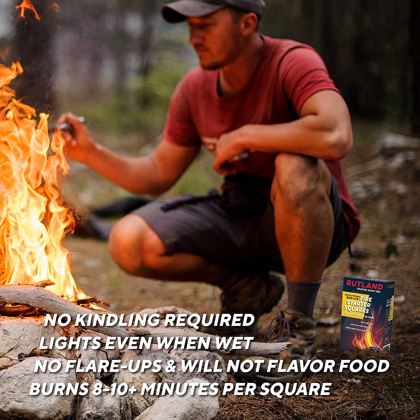 Rutland Products Safe Lite Fire Starter Squares, 24 squares