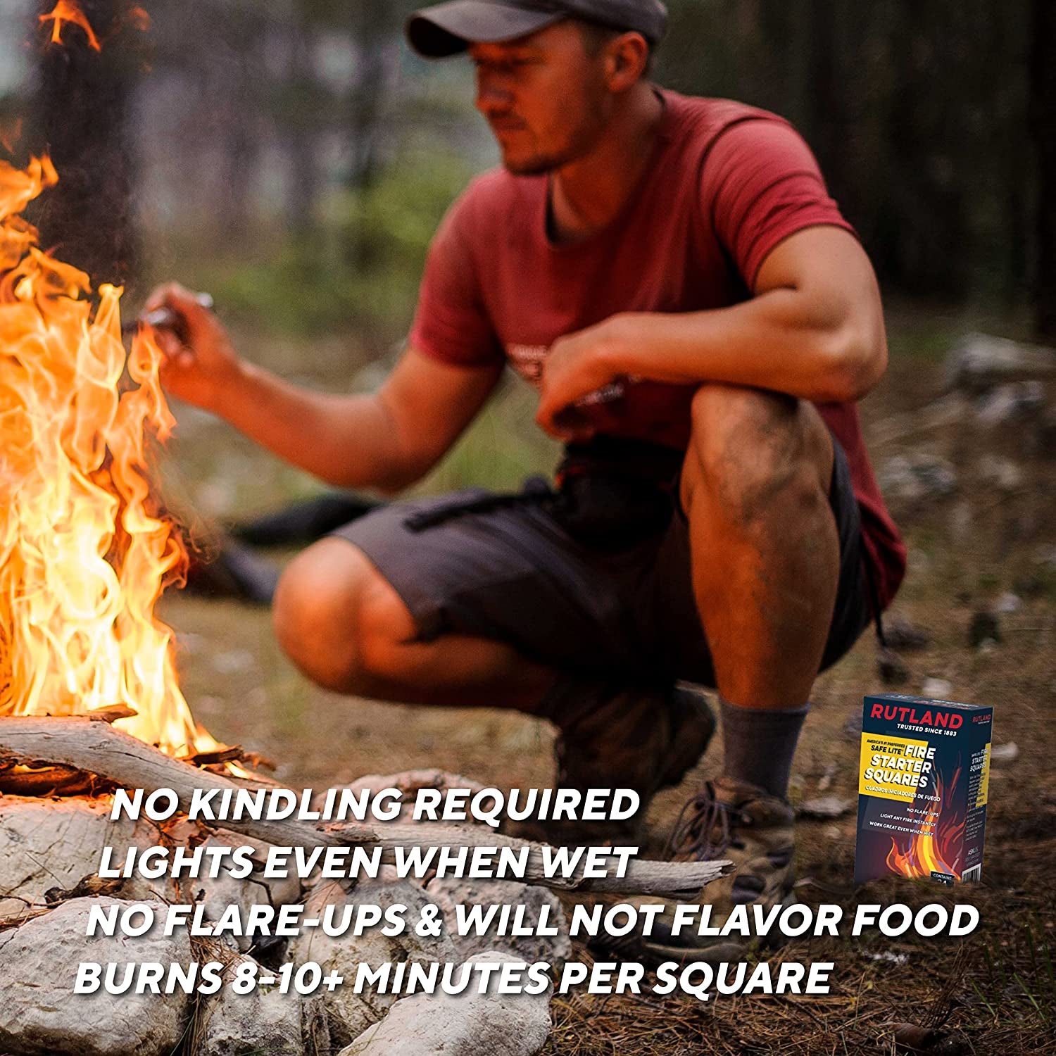 Rutland Products Safe Lite Fire Starter Squares, 24 squares