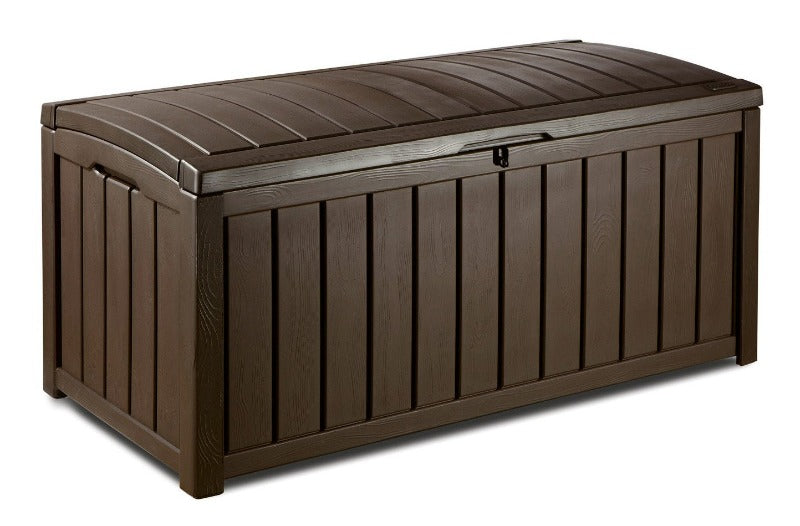 Outdoor 101 Gallon Plastic Resin Deck Box, Brown