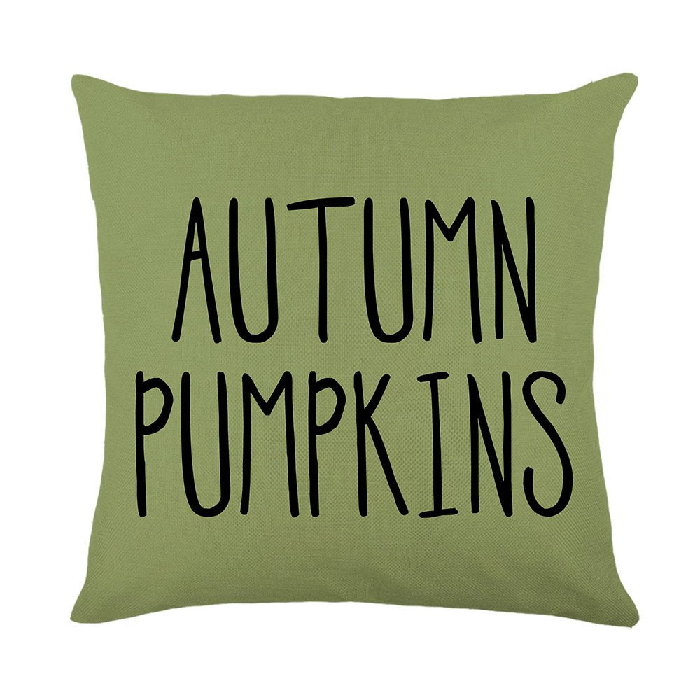 Fall Pillow Covers Sage Green Throw Pillows 18X18 Set of 4 Outdoor Fall Pillow Covers Fall Decorations, Pumpkin Farmhouse Pillow Case for Sofa Couch Thanksgiving Decorations Fall Decor