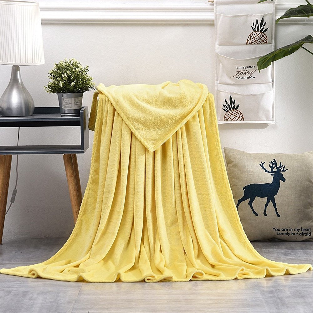 Super Soft Warm Solid Warm Micro Plush Fleece Blanket Throw Rug Sofa Bedding on Clearance
