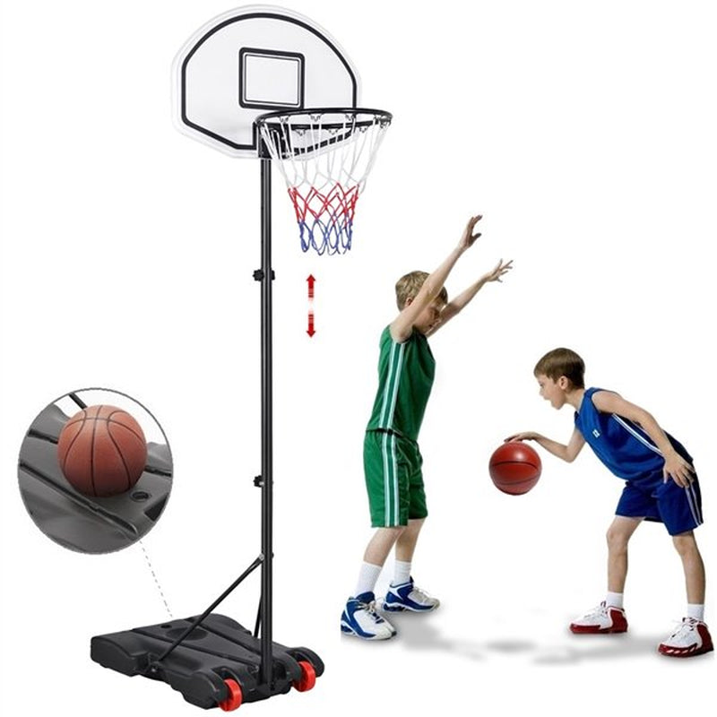 Portable 6.4-8.2 Ft. Height Adjustable Basketball Hoop System Indoor/Outdoor