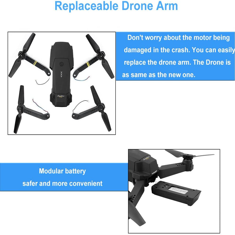Aerial RC Drone Professional HD 1080P 90° Adjustable Camera Folding Wifi 360 Degree