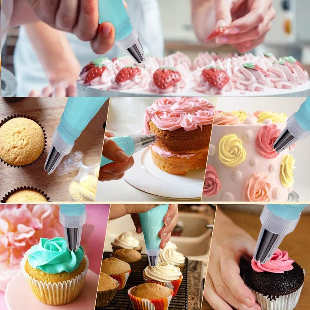 Piping Bags and Tips Set, 72 Pcs Cake Decorating Supplies Kit,Cake Decorating with 20 Frosting Bags, 42 Icing Tips Pastry, Cookie, Cupcake and Baking Supplies