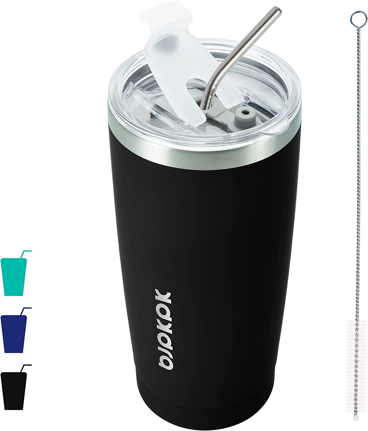20 oz Insulated Tumblers With Lid And Straw Stainless Steel Coffee Tumbler Cup,Green