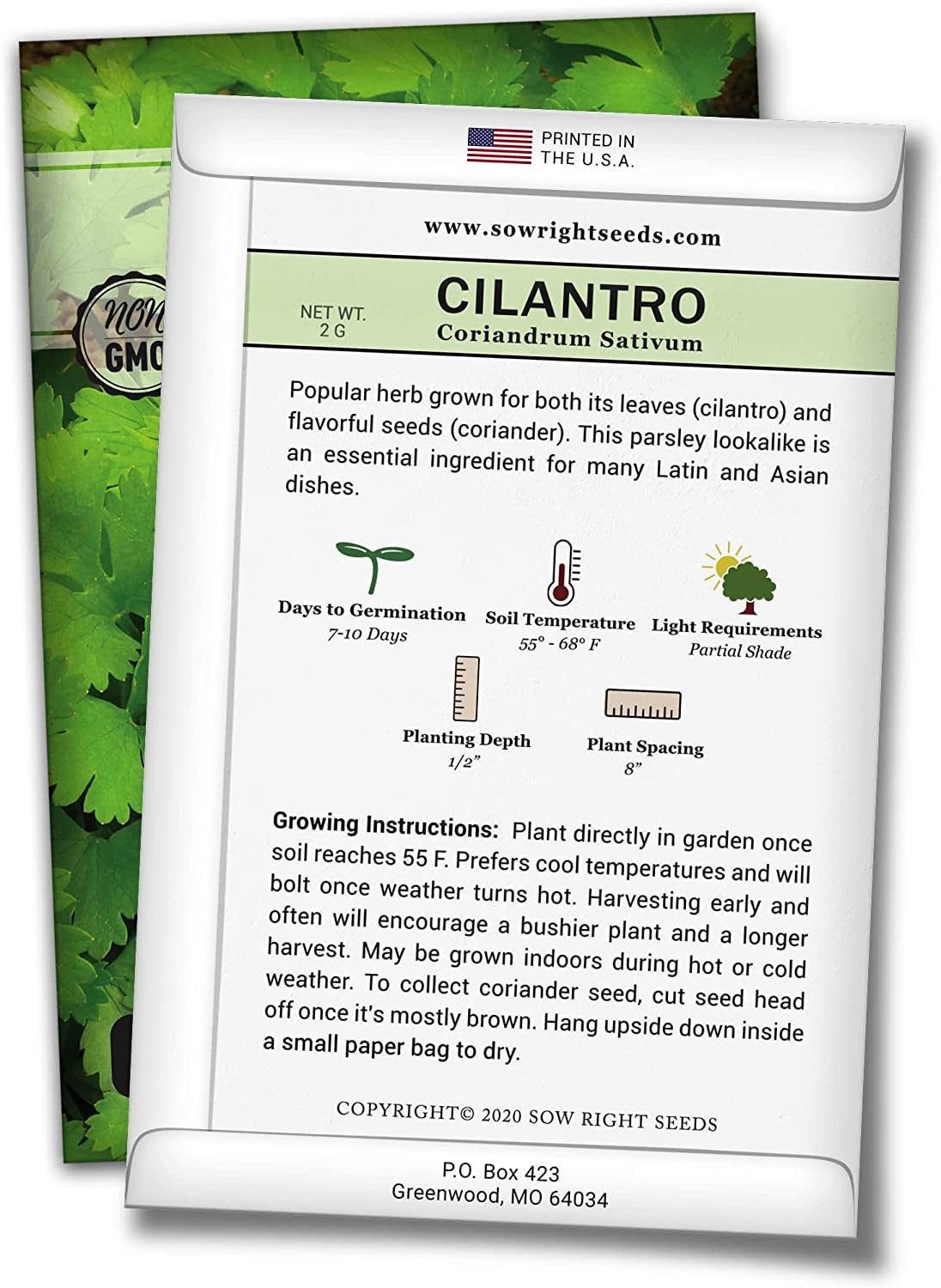 5 Herb Seed Collection - Genovese Basil, Chives, Cilantro, Italian Parsley, and Oregano Seeds