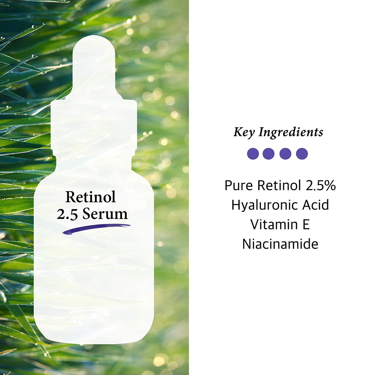 Retinol 2.5% Solution Facial Serum with Vitamin E