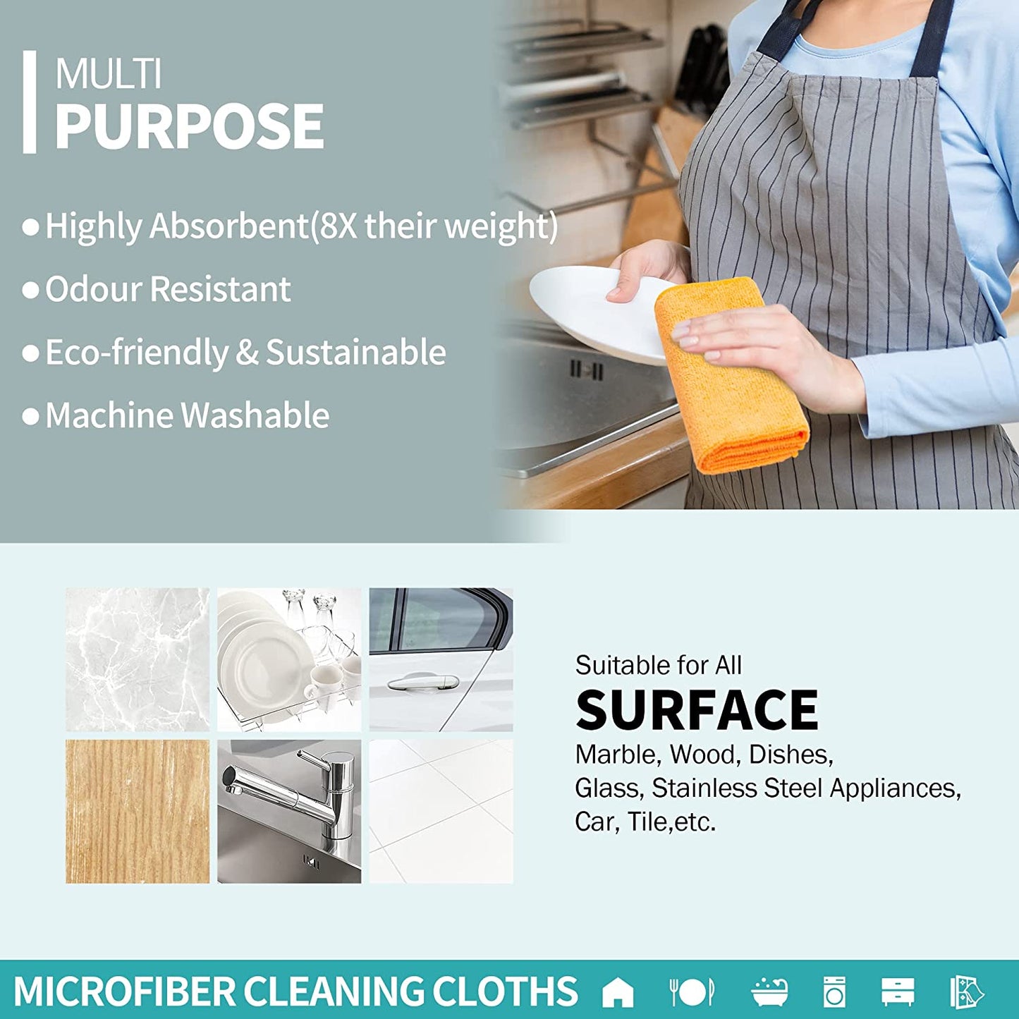 Multi Pack Microfiber Cleaning Cloth 12.6" x 12.6"