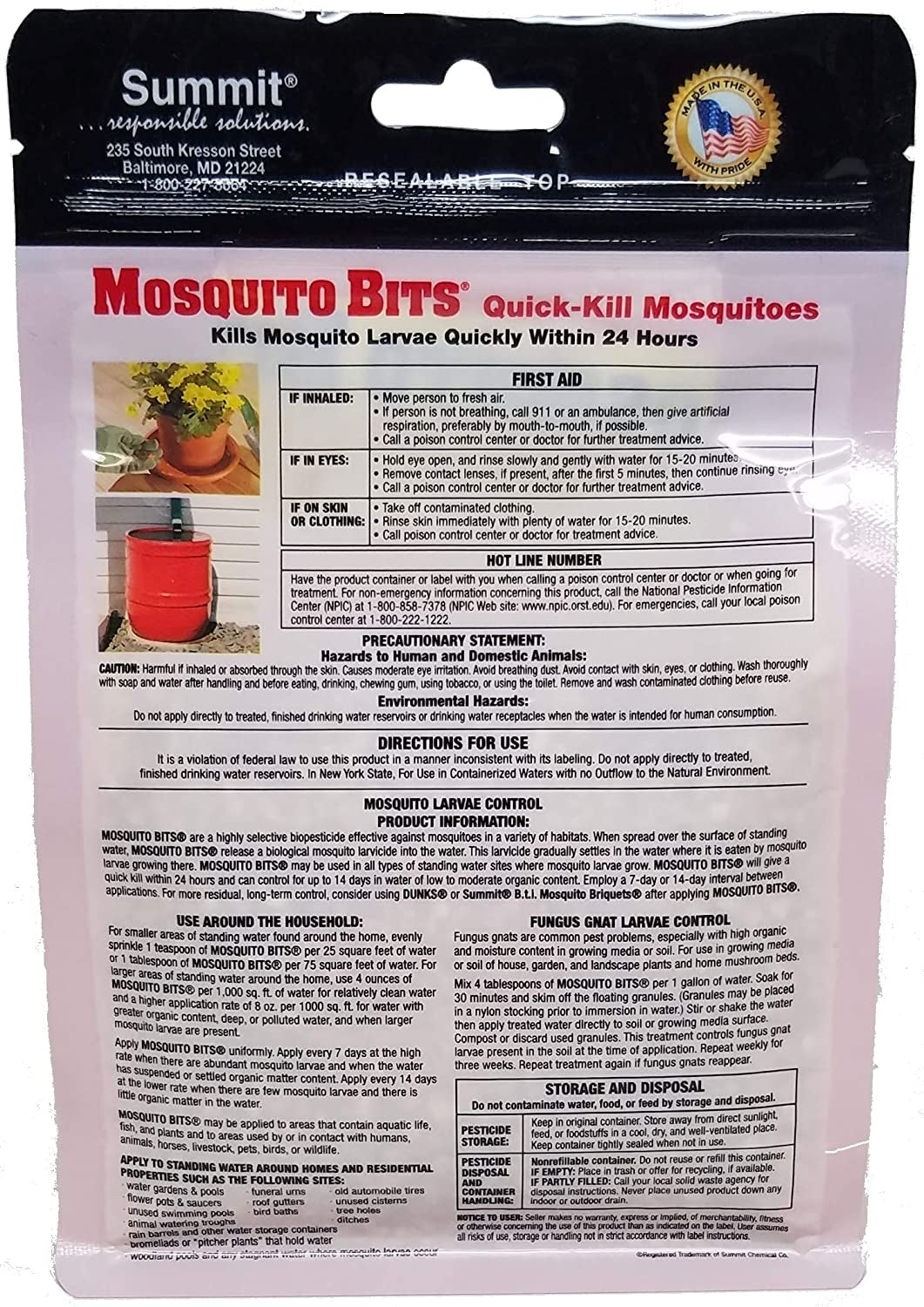 Summit 116-12 Quick Kill Mosquito Bits, 8-Ounce