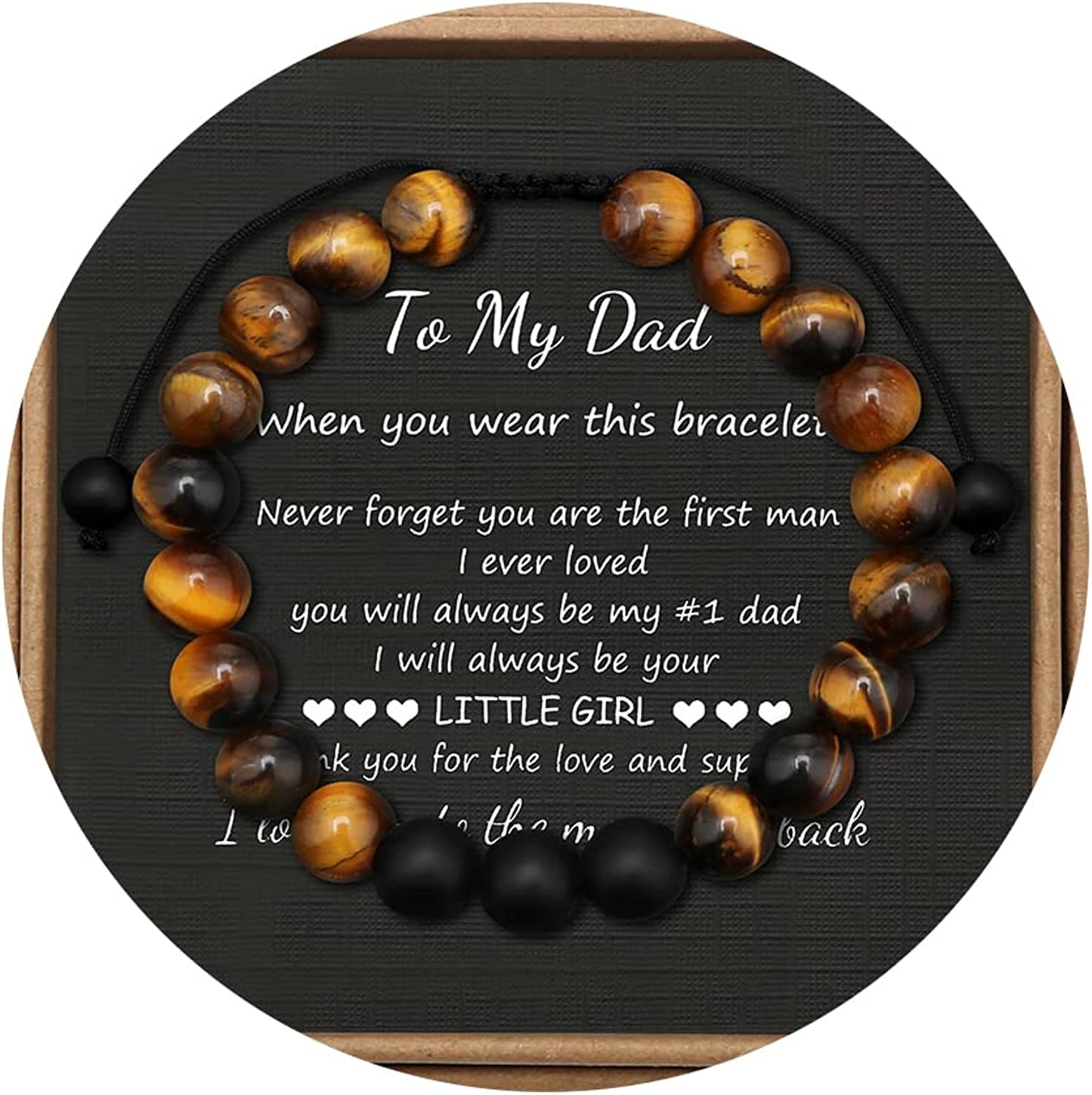 Tiger Eye Beaded Bracelets for Men To My Boyfriend Husband Son Brother Grandson Mens Bracelet Anniversary Birthday Christmas Father's day Gifts for Him