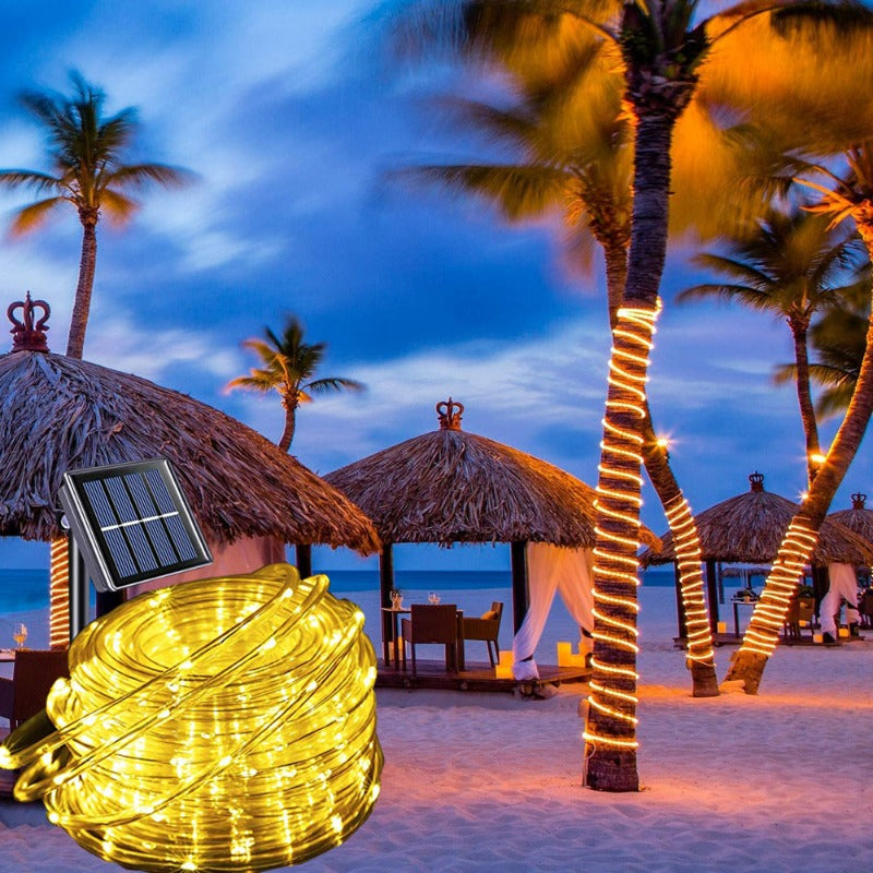 2Pack Solar Rope Lights 33FT 100LED for Pool, 8 Modes Outdoor Waterproof for Fence,Gazebo,Yard,Walkway,Path,Garden Decor