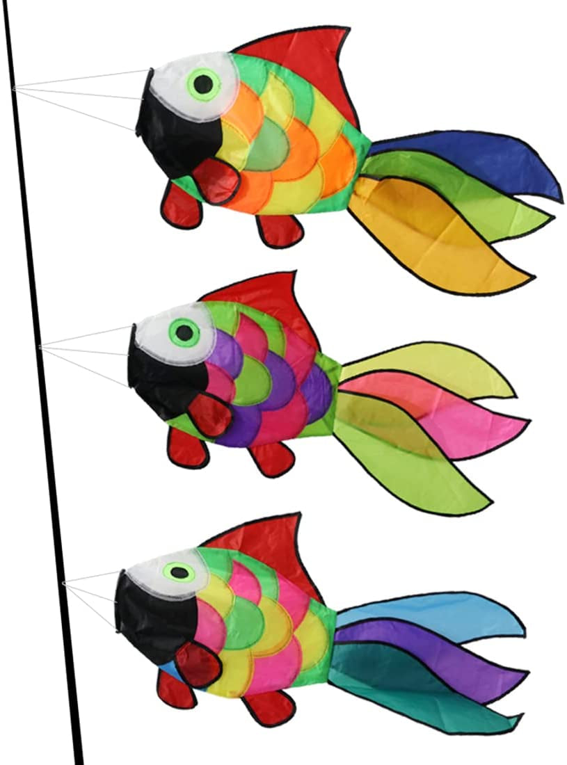 32 in Rainbow Fishing Windsock Spinner Garden Decoration