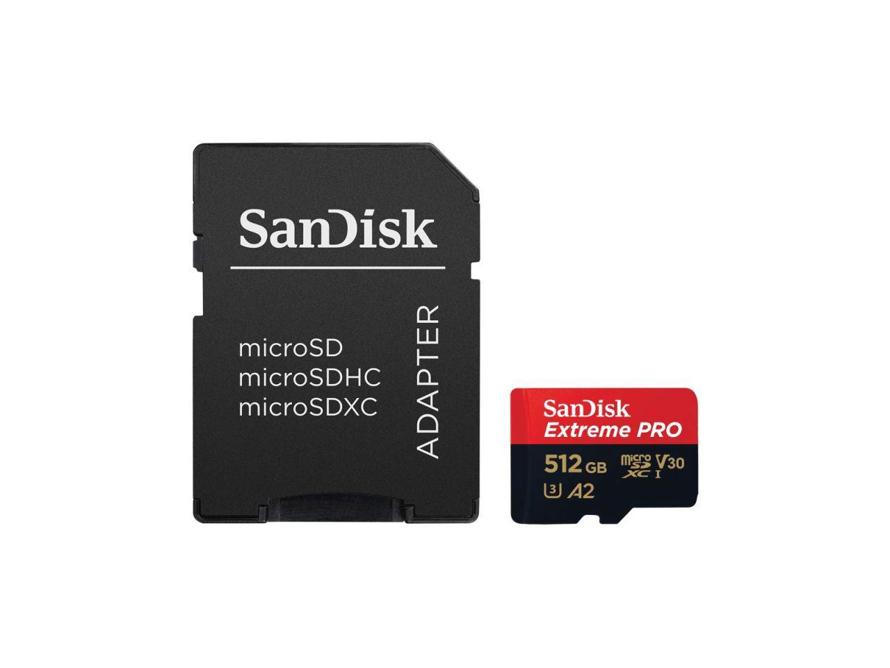 SanDisk Extreme Pro 512GB MicroSD XC Memory Card 170MB/s UHS U3 A2 V30 512GB MicroSDXC