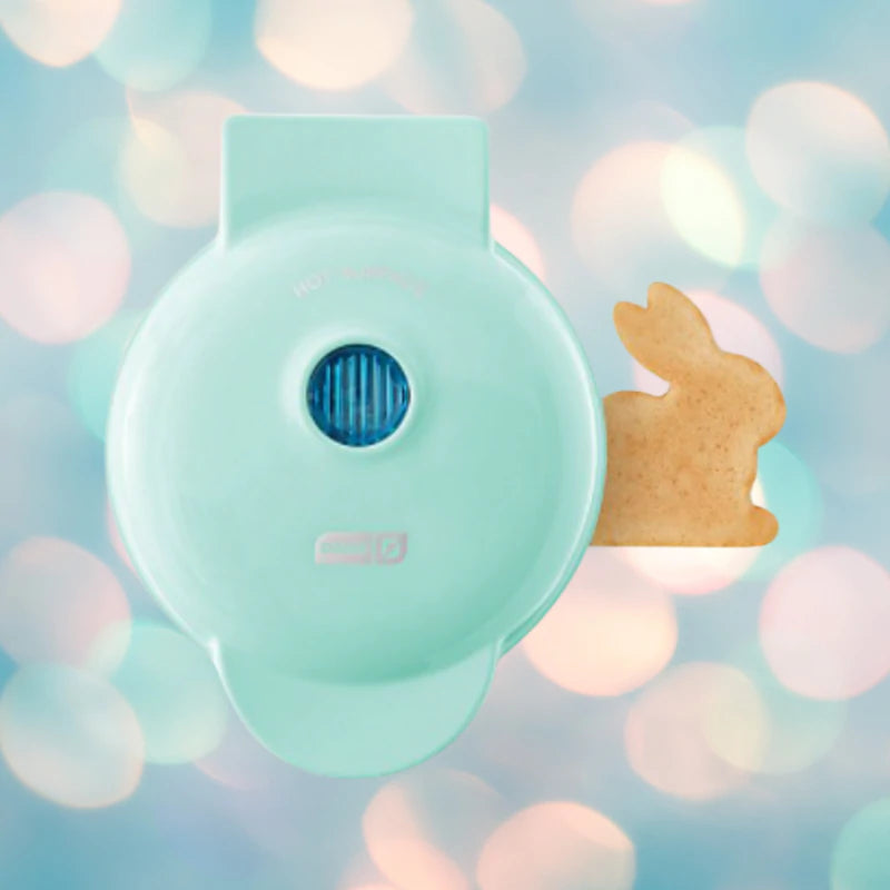 Dash 4" Mini Bunny Individual Waffle, Panini, Hash Brown, Keto, And Chaffle Maker