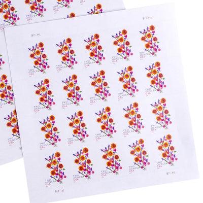 USPS Sunflower Bouquet Two Ounce Forever Stamps - Booklet of 20 Postage Stamps - For Wedding Invitations