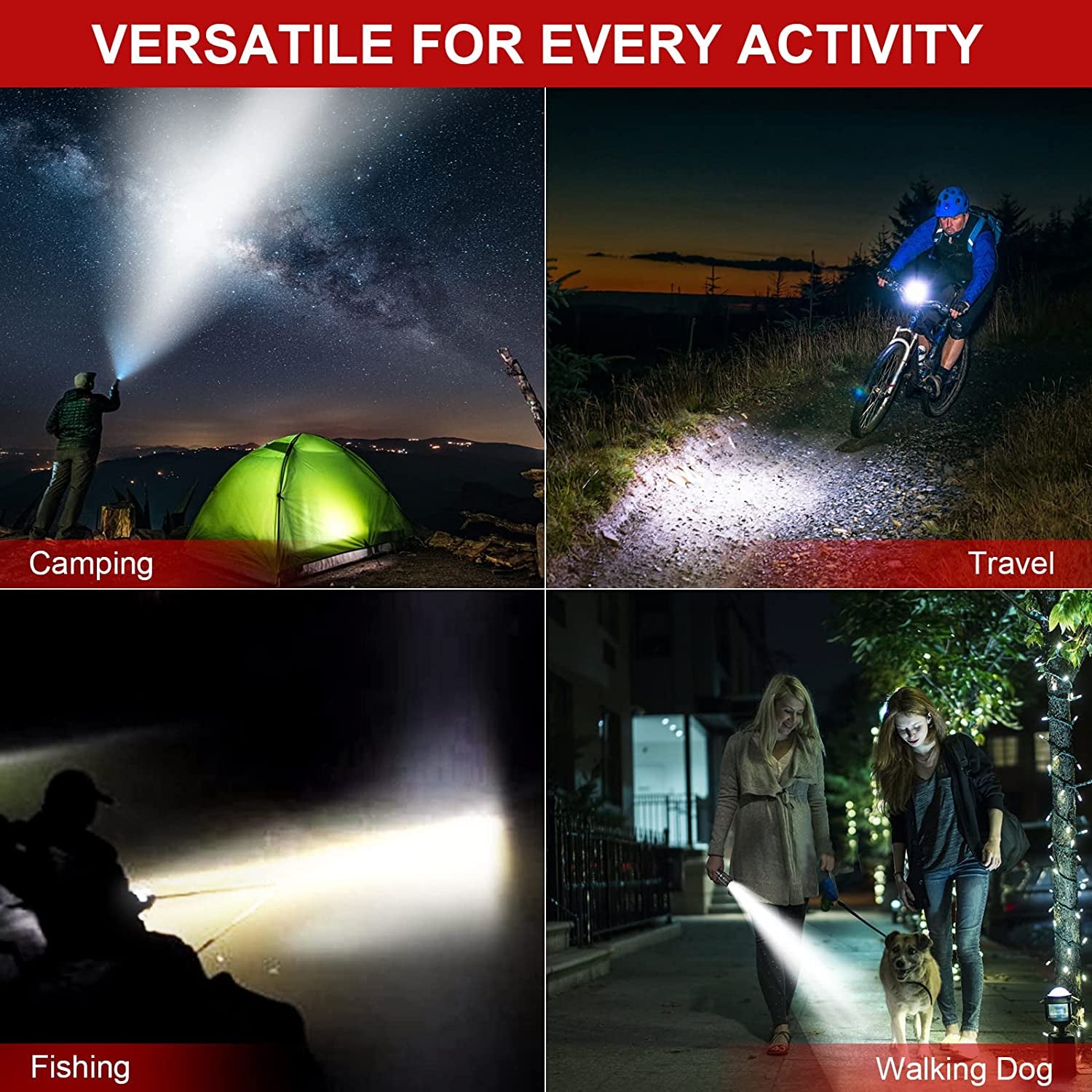LED Tactical Flashlight S2000 PRO - 2Pcs Ultra Bright High Lumens LED Flashlights - Zoomable, 5 Modes Flashlights, Water Resistant Flash Light for Emergency, Hurricane Supplies, Camping