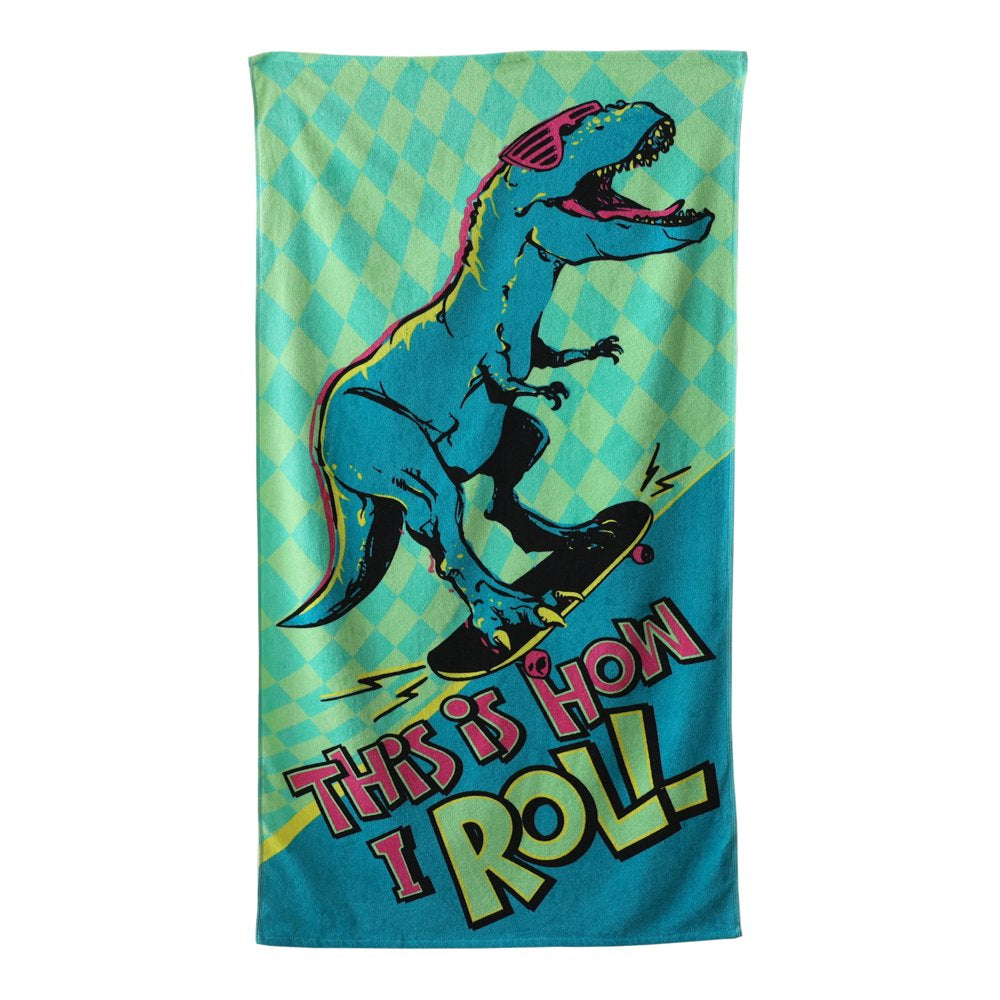 Velour Beach Towel, Midistripe, Blue, 28X60