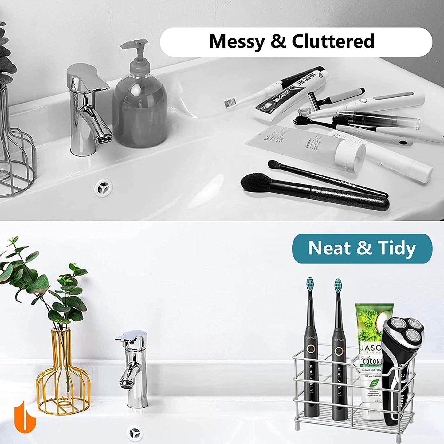 Stainless Steel Bathroom Toothbrush Holder