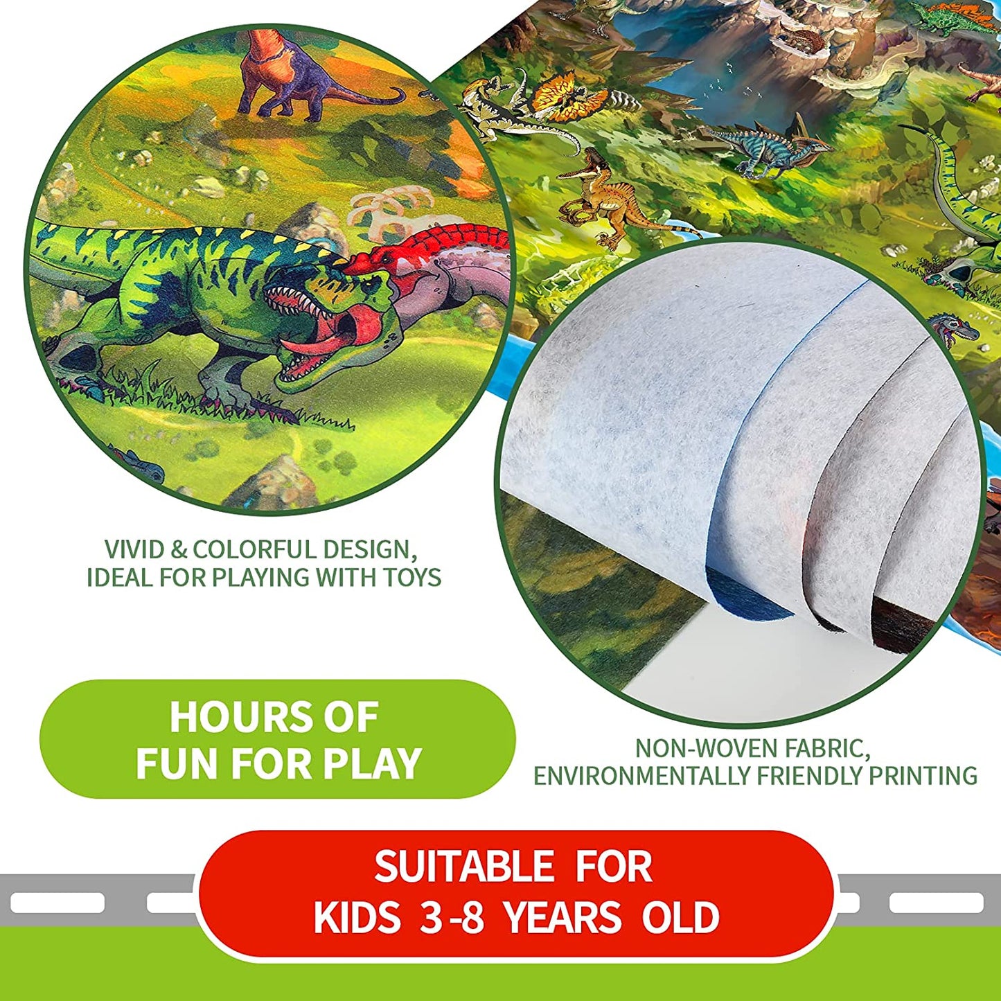 Kids Dream Mat Modern City Toy Activity Playmat, Parent-Child Interaction Game Map Rug, Ideal Children'S Educational Road Traffic City Life Pretend Play 552-C