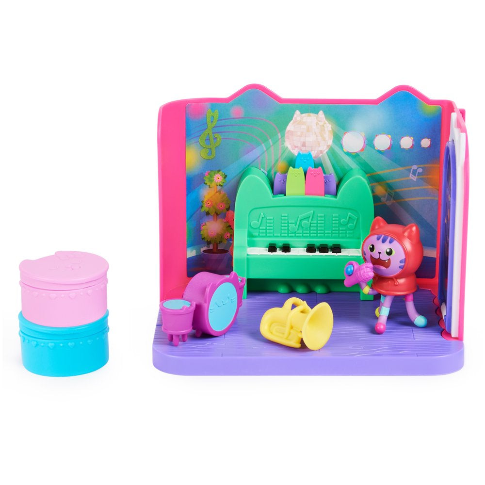 Gabby’S Dollhouse, Groovy Music Room Playset with Daniel James Catnip Figure