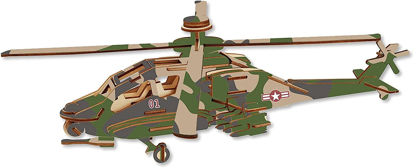 Hands Craft Airplane DIY 3D Wooden Puzzle Model Kit - Laser Cut Wooden Puzzle Craft Kit, Brain Teaser and Educational STEM DIY Building Model Toy,Fighter Jet