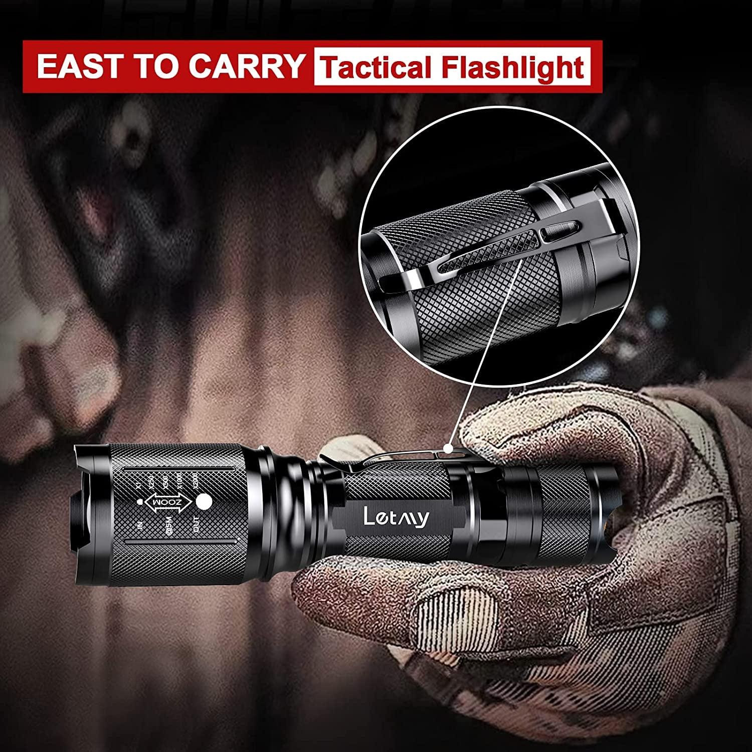 LED Tactical Flashlight S2000 PRO - 2Pcs Ultra Bright High Lumens LED Flashlights - Zoomable, 5 Modes Flashlights, Water Resistant Flash Light for Emergency, Hurricane Supplies, Camping