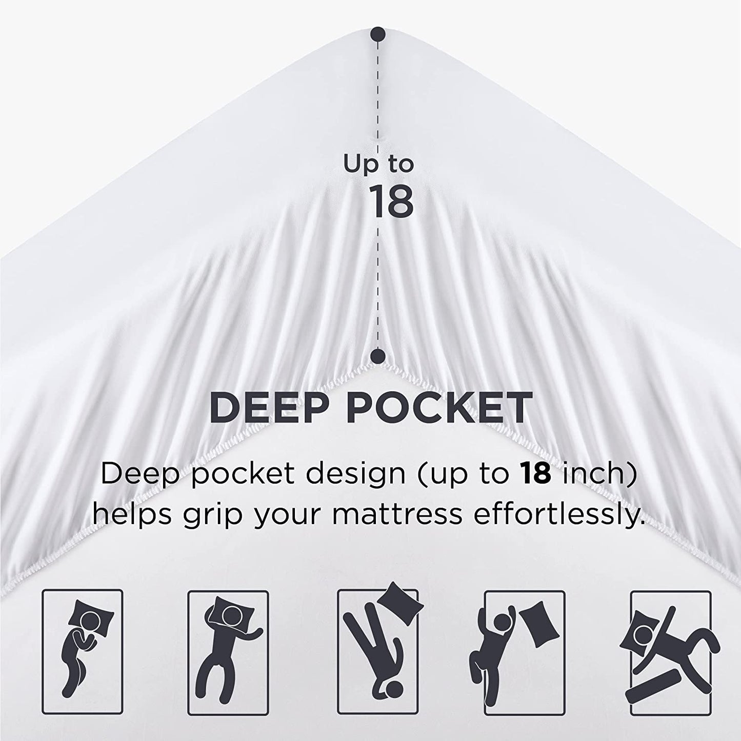 Bedsure Twin XL Mattress Pad Deep Pocket Pillow Top Mattress Topper Quilted Fitted Mattress Cover Extra Long Stretches up to 18 Inches Deep, White,Machine Washable Mattress Protector